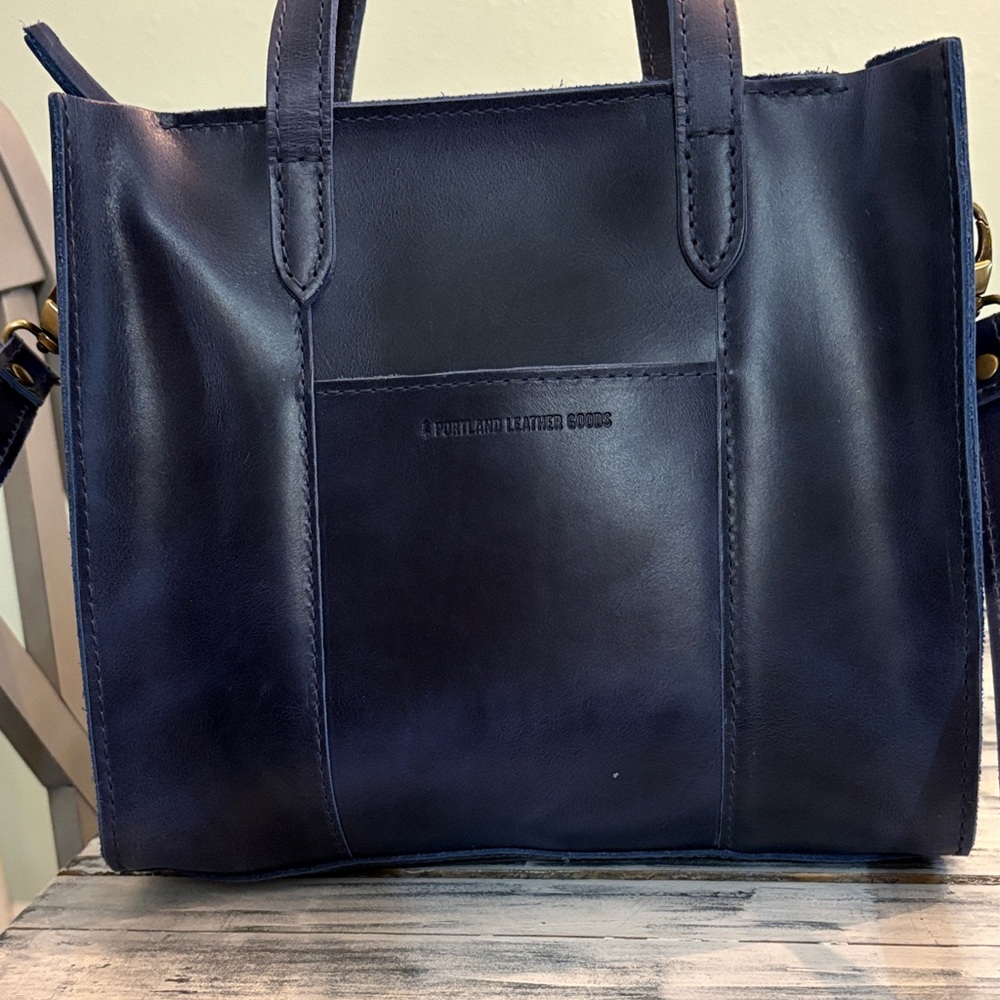 PORTLAND LEATHER GOODS. LOLA Crossbody Tote. COWBOY BLUE NWOT